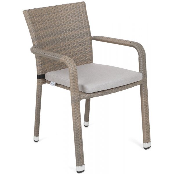 Matgrupp Sumba bord + 6 stolar & sittdynor - Beige melerad