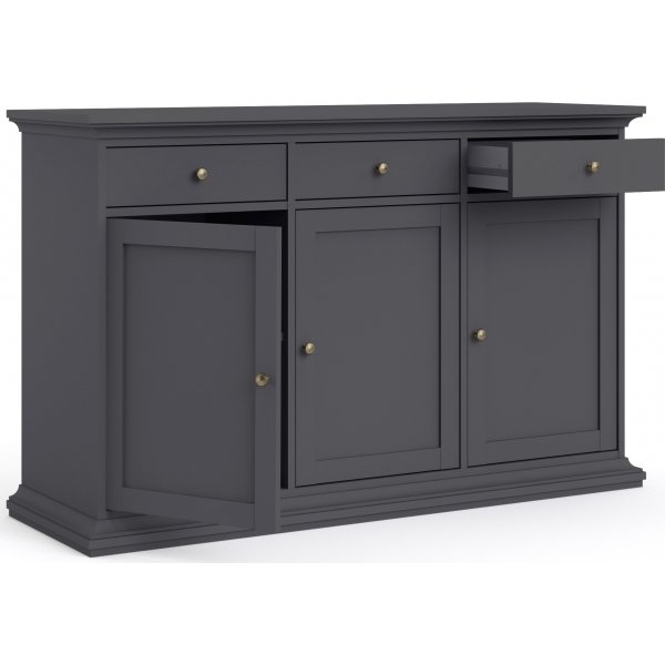 Paris skänk med 3 skåp och 3 lådor - Grå Paris skänk med 3 skåp och 3 lådor - Grå