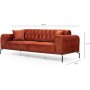 Siesta Capitone 3-sits soffa - Orange