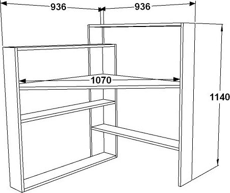 Bureau d\\\'angle Ripa Noyer/blanc - 93,6 x 93,6 cm Bureau d\\\'angle Ripa Noyer/blanc - 93,6 x 93,6 cm
