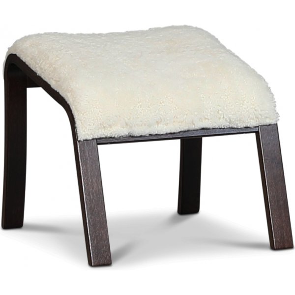 Lammet / Fushion fotpall i frskinn scandinavian moonlight - Mrk Valnt + Flckborttagare fr mbler