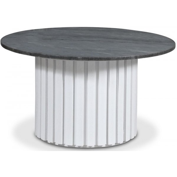 Sumo Soffbord 85 - Vitbetsad ek / Gr marmor
