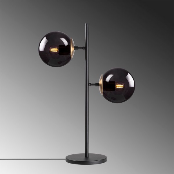 Fasett bordslampa opal - Svart
