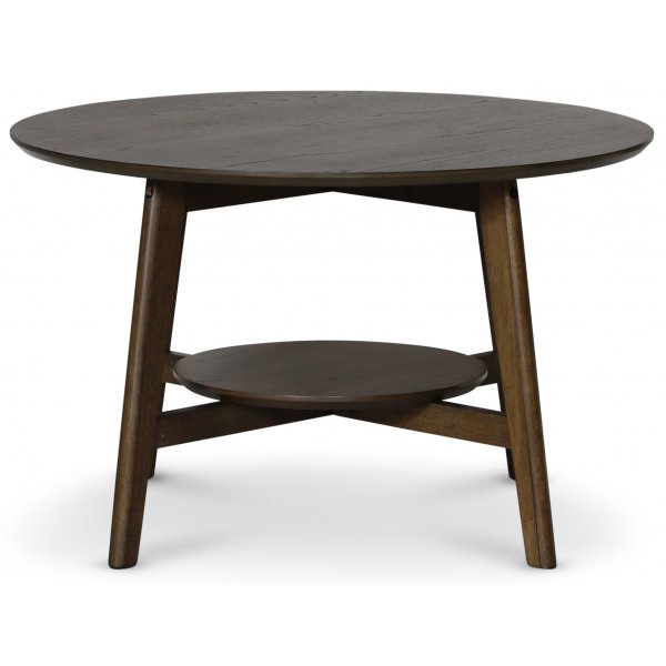 Bridge runt soffbord med hylla �80 cm - Valn�t