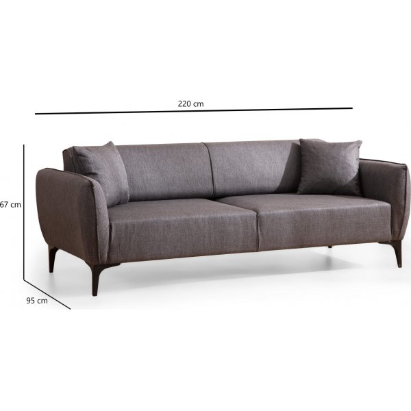 Belissimo 3-sits soffa - Mörkgrå Belissimo 3-sits soffa - Mörkgrå
