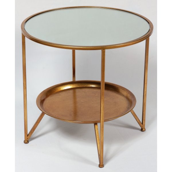 Basilika lampbord 56 cm - Guld / Spegel
