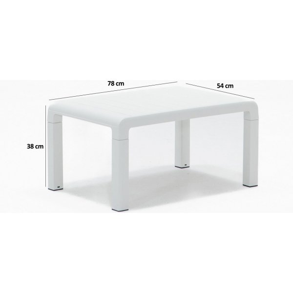 Lara loungegrupp med 3-sits soffa, 2 ftljer och bord - Vit