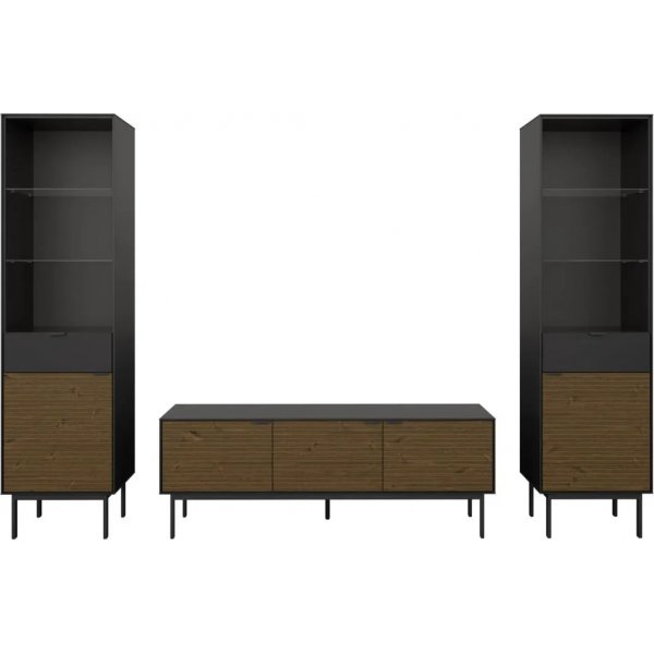 Soma vitrinekast - Zwart/espresso