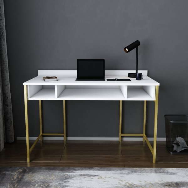 Bureau Alma 120 x 60 cm - Or/blanc