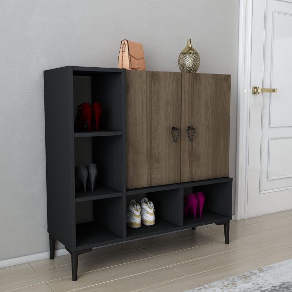 Armoire Platinum - Noir/noyer Armoire Platinum - Noir/noyer