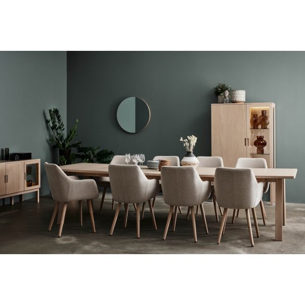 Table  manger Sandholmen 220 x 100 cm - Chne pigment blanc