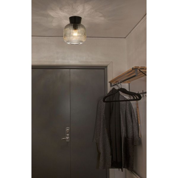 Plafonnier Vanja - Noir/gris fume