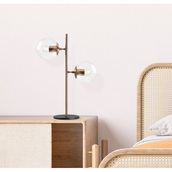 Lampe de table à facettes claire - Vintage Lampe de table à facettes claire - Vintage