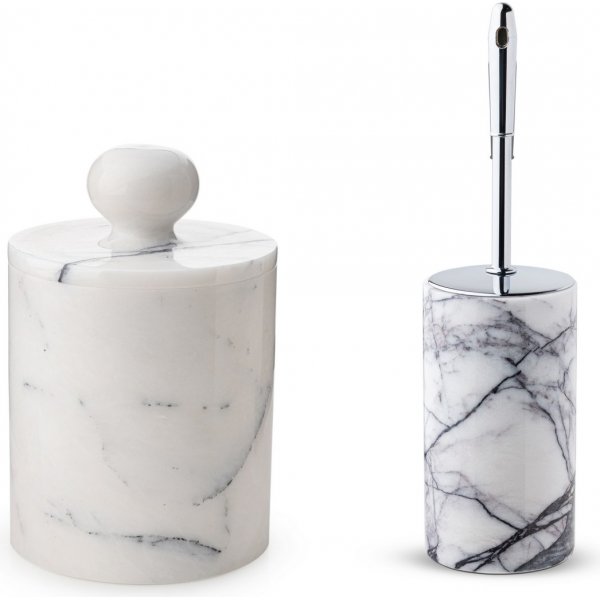 Badrumsset i vit marmor från Sicilien med 7 delar Badrumsset i vit marmor från Sicilien med 7 delar