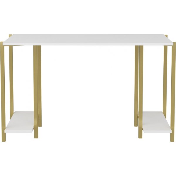 Academy skrivbord 125,2 x 60 cm - Guld/vit