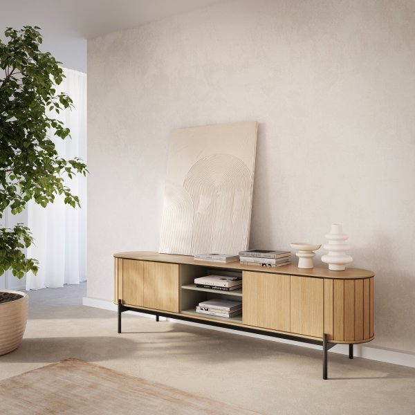 Banc média Rotto 167 cm - Chêne Vicenza/noir Banc média Rotto 167 cm - Chêne Vicenza/noir