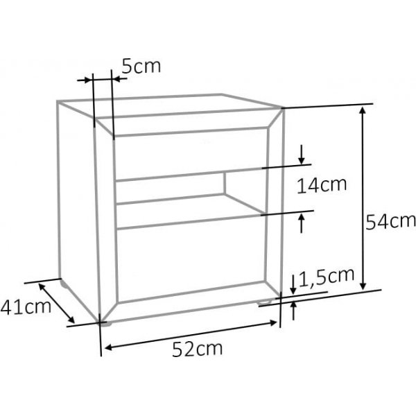 Eton 3 nachtkastjes - Roze fluweel