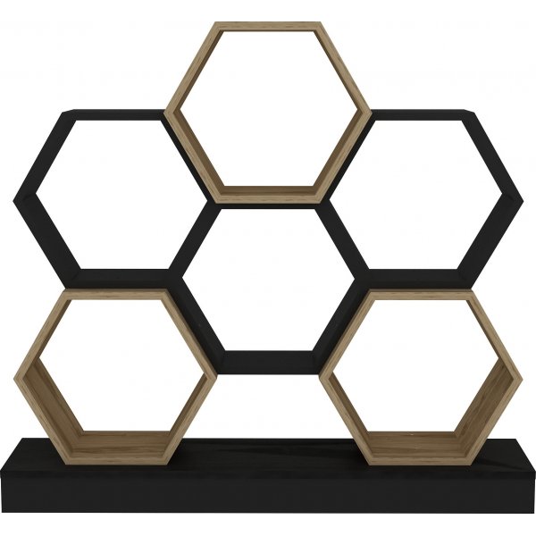 Cicek bokhylla - Svart/ek