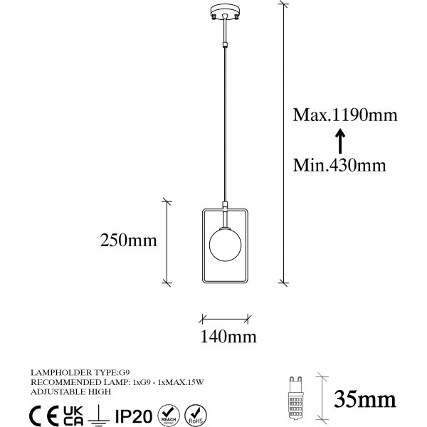 Plafonnier Geometry 11080 - Noir/blanc