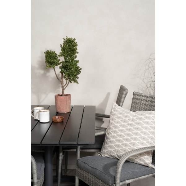 Denver utematgrupp med 4 st Anna stolar - Svart/Grå Denver utematgrupp med 4 st Anna stolar - Svart/Grå