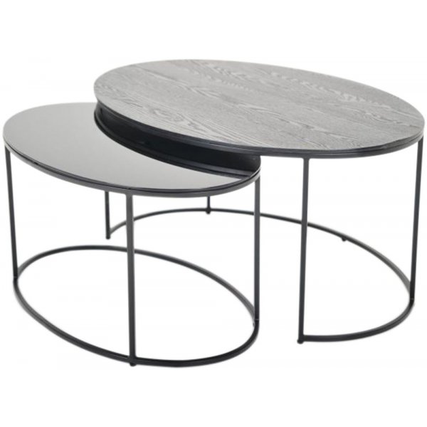 Edler ovalt soffbord 100x70 | 80x50 cm - Svart Edler ovalt soffbord 100x70 | 80x50 cm - Svart