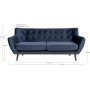 Monte 3-sits soffa - Mrkbl/svart