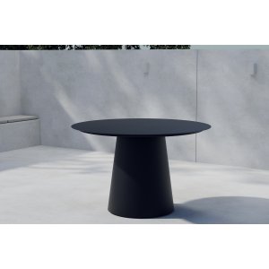 Matbord Lanzo runt �120 cm - svart aluminium