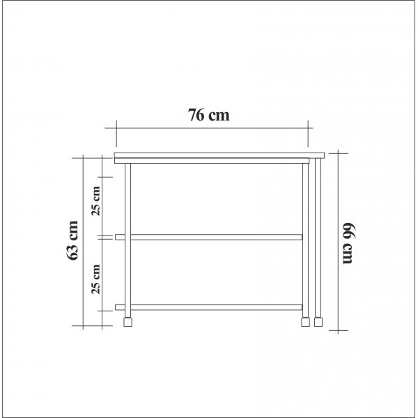 Melin sidobord 70 x 76 cm - Furu/svart
