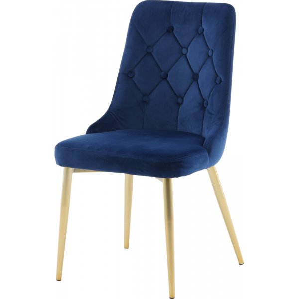 Chaise de salle à manger Alice Deluxe - Bleu/laiton Chaise de salle à manger Alice Deluxe - Bleu/laiton