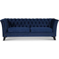 Chesterfield Liverpool 3-sits soffa - Blå sammet Chesterfield Liverpool 3-sits soffa - Blå sammet