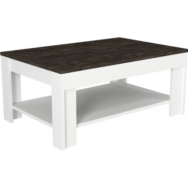 Done soffbord 90 x 60 cm - Vit/mörkbrun Done soffbord 90 x 60 cm - Vit/mörkbrun