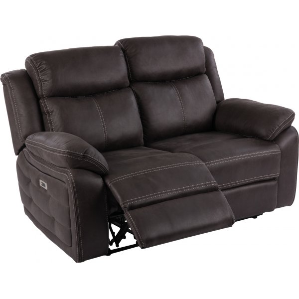 Teddy 2-sits reclinersoffa el - Brun