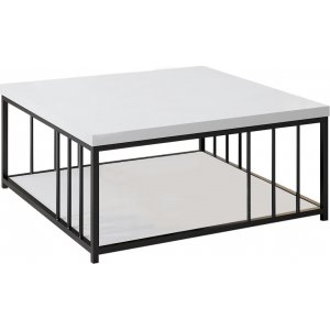Table basse Zenn 90 x 90 cm - Blanc/noir