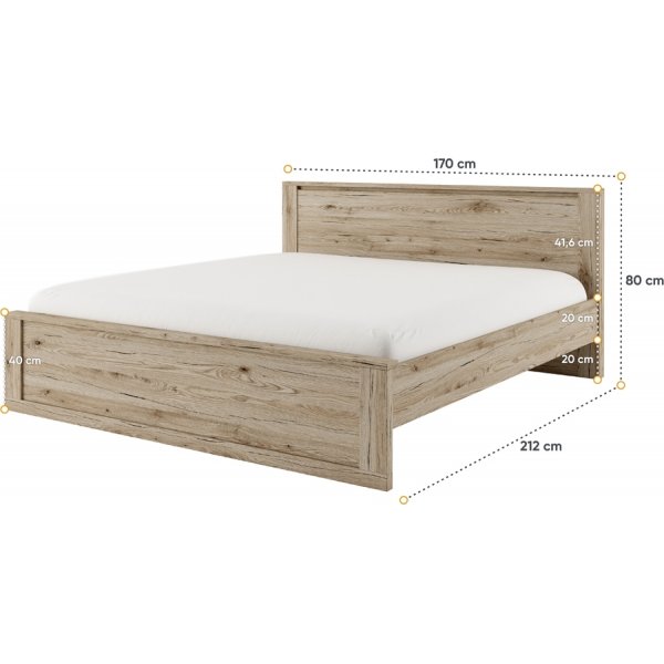 Einar bed 160 x 200 cm - San Remo eik
