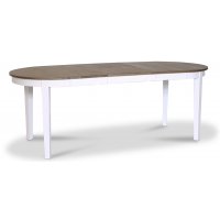Skagen ovalt matbord 160/210 x 90 cm - Vit / Brunoljad ek