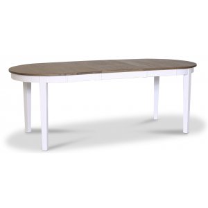 Skagen ovale eettafel 160/210 x 90 cm - Wit / Bruin geolied eiken