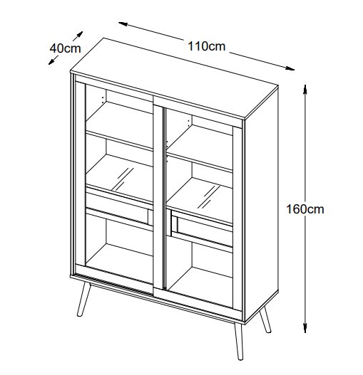 Yuma vitrinekast in geolied eikenhout met rotan Yuma vitrinekast in geolied eikenhout met rotan