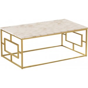 Voyage salontafel 12, 100 x 60 cm - Wit marmer/goud