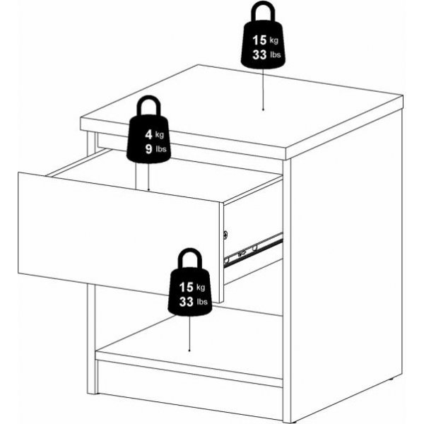 Naia sängbord 1 - Svart Naia sängbord 1 - Svart