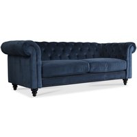 Chesterfield Royal 3-sits soffa - Mörkblå sammet Chesterfield Royal 3-sits soffa - Mörkblå sammet