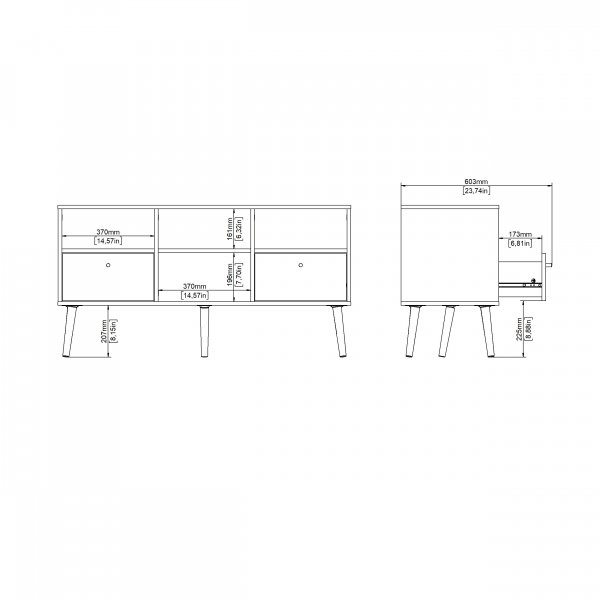 Bodo TV-möbel med 2 lådor - Vit Bodo TV-möbel med 2 lådor - Vit