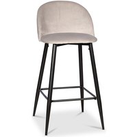 Giovani Velvet barstol - Ljusgrå sammet / Svarta ben Giovani Velvet barstol - Ljusgrå sammet / Svarta ben