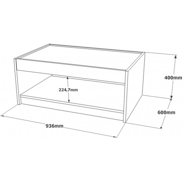 Luvio soffbord 16, 93,6x60 cm - Silver/antracit