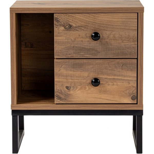 Glimmer sängbord - Furu/svart Glimmer sängbord - Furu/svart