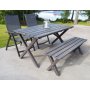 Scottsdale utegrupp bord 150 cm inkl 2 st Solana positionsstol & bnk -Shabby Chic gr + Flckborttagare fr mbler