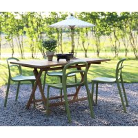 Matgrupp Saltö teak: Klaffbord i teak inklusive 4 st Nordanå stapelbara stolar