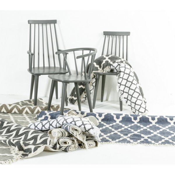 Stentvättad bomullsmatta Varanasi - Blå/Vit Stentvättad bomullsmatta Varanasi - Blå/Vit