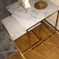 Kundbild Vit glasskiva med marmormönster - 145x35x45 cm: Det är José satsbord