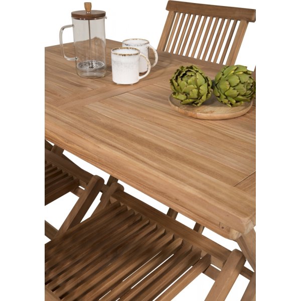 Kenya rektangulär utematgrupp med 4 st Kenya stolar - Teak Kenya rektangulär utematgrupp med 4 st Kenya stolar - Teak