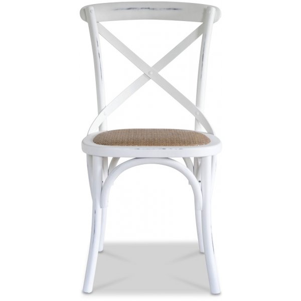 Gaston vit stol med rottingsits + Möbeltassar Gaston vit stol med rottingsits + Möbeltassar